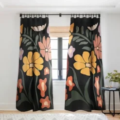 Miho TROPICAL Floral Night Single Panel Sheer Window Curtain - Deny Designs -Home Improvement Store GUEST 84b7fbcd 69c6 4d36 a89e 592d221ada68