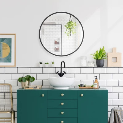 Kinger Home Sage 20" Round Modern Wall Mirror 3 Kinger Home Sage 20" Round Modern Wall Mirror