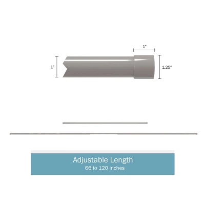 1-Inch Curtain Rod- Decorative End Cap Style Finials And Hardware- For Home Decor In Bedroom And Kitchen, 66-120-Inch By Hastings Home (Silver) 3 1-Inch Curtain Rod- Decorative End Cap Style Finials And Hardware- For Home Decor In Bedroom And Kitchen, 66-120-Inch By Hastings Home (Silver)