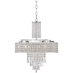 Vienna Full Spectrum Crystal Cascade Chrome Chandelier 19 1/2" Wide Modern 9-Light LED Fixture For Dining Room House Kitchen Island Entryway Bedroom -Home Improvement Store GUEST 8ae25812 0c33 48db 9474 51f8a1772430