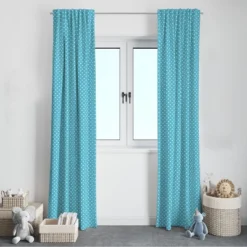 Bacati - Pin Dots Aqua Window Curtain Panel -Home Improvement Store GUEST 8b567fdb 6b10 40af b9cc 1d27febc433a