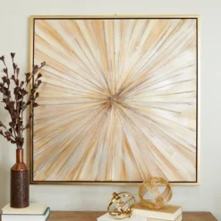 Canvas Starburst Radial Framed Wall Art With Gold Frame Brown - Olivia & May -Home Improvement Store GUEST 8beaa961 6de9 455f 8099 fc34d3619b18