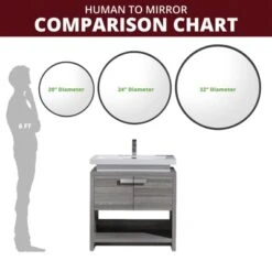 Kinger Home Sage 20" Round Modern Wall Mirror 10 Kinger Home Sage 20" Round Modern Wall Mirror -Home Improvement Store GUEST 8bfc3630 701f 41a9 844c 035a7c69684f