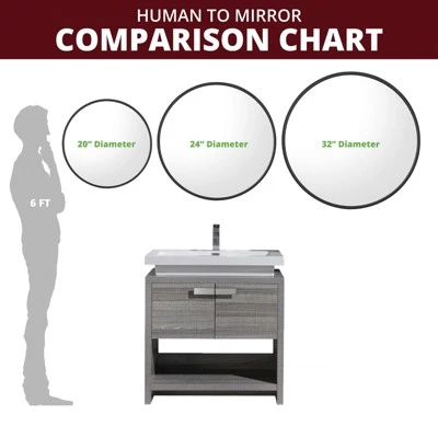 Kinger Home Sage 20" Round Modern Wall Mirror 6 Kinger Home Sage 20" Round Modern Wall Mirror - Image 4