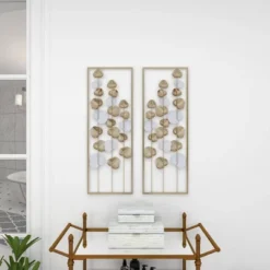 Metal Leaf Tall CutOut Wall Decor With Gold Frame Set Of 2 Gold - Olivia & May 33 Metal Leaf Tall CutOut Wall Decor With Gold Frame Set Of 2 Gold - Olivia & May -Home Improvement Store GUEST 8c5bd16e 4030 4e1e 98e4 9c2c9855224c