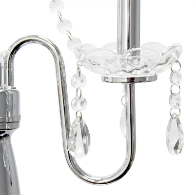 Trendy Romantic Sheer Shade Floor Lamp With Hanging Crystals White - Elegant Designs 6 Trendy Romantic Sheer Shade Floor Lamp With Hanging Crystals White - Elegant Designs - Image 4