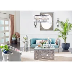 Metal Crystal Embellishments 6 Light Chandelier With Link Style Chain Black - Olivia & May -Home Improvement Store GUEST 8fb4eb1c b292 405e 80ce 4daa454ba7f0