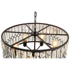Metal Crystal Embellishments 6 Light Chandelier With Link Style Chain Black - Olivia & May -Home Improvement Store GUEST 8fba779e 8a3a 48a3 b687 621d963625dd