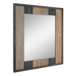 26.6" X 24" Rectangle Natural Wood Plank Mirror Brown - Stonebriar Collection