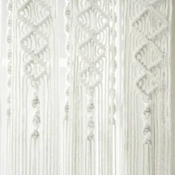 1pc 40"x84" Light Filtering Boho Macrame Textured Indoor/Outdoor Curtain Panel White - Lush Décor -Home Improvement Store GUEST 8fd2875e 6a90 4968 9a26 6f96135de2d3