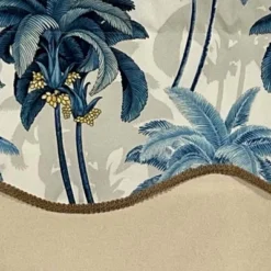 RLF Home Shadow Gimp Trim Detail Printed Palm Glory High Quality Valance 3" Rod Pocket 50" X 16" Horizon Blu -Home Improvement Store GUEST 9015822e e75d 4da0 9a49 764229f3cc92
