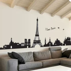 Unique Bargains Self Adhesive Buildings Eifel Tower Sticker Deca PVC Wall Mural 24" X 35" Black 1 Pc -Home Improvement Store GUEST 9318a3c9 71b9 4e98 ab16 3f5f2abd3d51