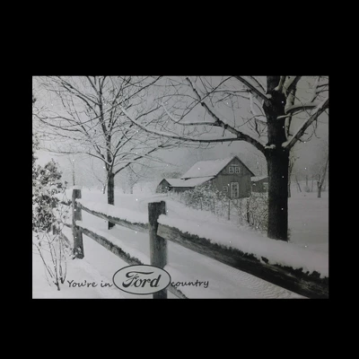 Northlight Fiber Optic Lighted "You're In Ford Country" Snowy Cabin Canvas Wall Art 12" X 15.75" 4 Northlight Fiber Optic Lighted "You're In Ford Country" Snowy Cabin Canvas Wall Art 12" X 15.75" - Image 2