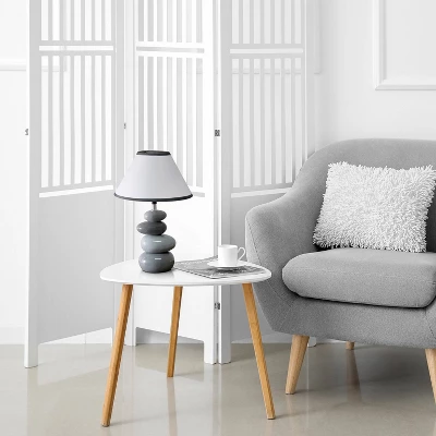 14.7" Contemporary Ceramic Stacking Stones Table Desk Lamp Gray - Creekwood Home 9 14.7" Contemporary Ceramic Stacking Stones Table Desk Lamp Gray - Creekwood Home - Image 7