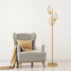 59.25" Theo Leaf Shade Floor Lamp - River Of Goods