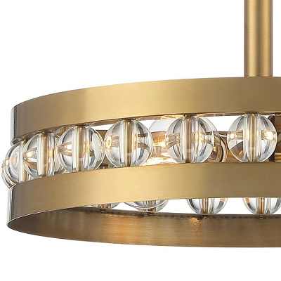 Stiffel Artyom Warm Gold Ring Pendant Chandelier 21 1/2" Wide Modern Clear Crystal Balls 4-Light Fixture For Dining Room House Foyer Kitchen Island 4 Stiffel Artyom Warm Gold Ring Pendant Chandelier 21 1/2" Wide Modern Clear Crystal Balls 4-Light Fixture For Dining Room House Foyer Kitchen Island - Image 2