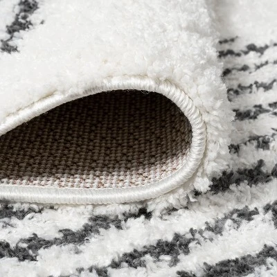 Elm Diamond Stripe Geometric Shag Indoor Area Rug - JONATHAN Y 10 Elm Diamond Stripe Geometric Shag Indoor Area Rug - JONATHAN Y - Image 8