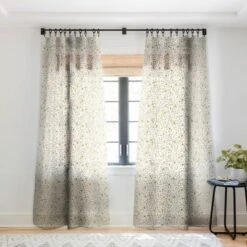 Ninola Design Winter Stars Holiday Gold Single Panel Sheer Window Curtain - Deny Designs -Home Improvement Store GUEST 96dd69cc 6f1f 4342 ae44 f2c2c57e3a20