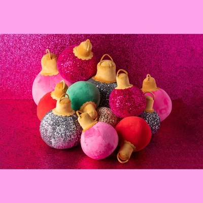 Shiraleah Pink Christmas Ornament Bauble Pillow, Small 7 Shiraleah Pink Christmas Ornament Bauble Pillow, Small - Image 5