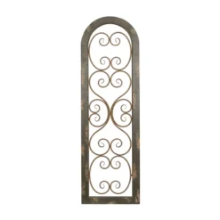 Wood Scroll Arched Window Inspired Wall Decor With Metal Scrollwork Relief Brown - Olivia & May -Home Improvement Store GUEST 9bf32ac5 0a41 4866 a000 230975978db3