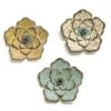 Stratton Home Decor Metal Rustic Blooming Flower Hanging Wall Decorative Home Floral Accent Sculpture Art Set, Multicolored (6 Pack)