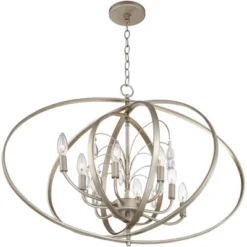 Possini Euro Design Tiller Champagne Satin Silver Pendant Chandelier 31 1/2" Wide Modern Open Orb Frame 8-Light Fixture For Dining Room Kitchen Island -Home Improvement Store GUEST 9d5b4c51 6b5a 4c0b b666 fe134fd23059