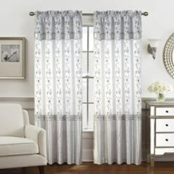 Priscilla Embroidered Panel With Double Valance - RT Designers Collection -Home Improvement Store GUEST 9e7cce4b c2bd 4084 9662 41035ddec465