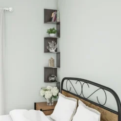 Hastings Home 5-Tier Floating Corner Shelf - Matte Espresso Brown 9 Hastings Home 5-Tier Floating Corner Shelf - Matte Espresso Brown -Home Improvement Store GUEST 9fe07c67 f219 49dd b134 4cb34db5ca9d