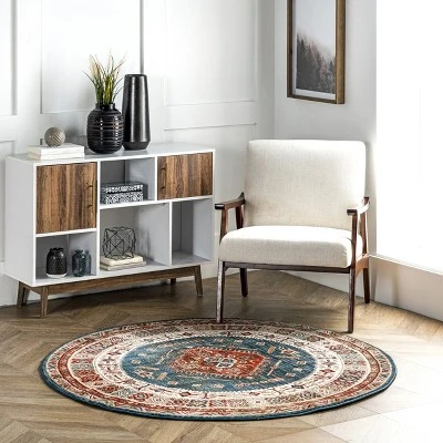 NuLOOM Qiana Emblem Fringe Area Rug 3 NuLOOM Qiana Emblem Fringe Area Rug