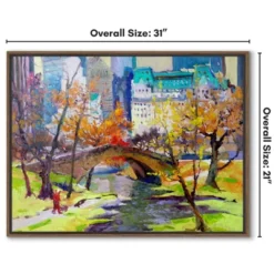 Americanflat Fall In Central Park 21"x31" Brown Framed Canvas -Home Improvement Store GUEST a0a683dd b5f0 4b5e aeec 5ffa102f31e3