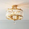 Vienna Full Spectrum Prava Modern Ceiling Light Semi Flush Mount Fixture 16 1/2" Wide Warm Brass 4-Light Crystal Drum For Bedroom Kitchen Living Room -Home Improvement Store GUEST a2381461 c046 4dd4 acfa 4346055306e5
