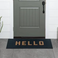 1'7.5"x3'11" 'Hello' Doormat Black/Tan - Threshold™ -Home Improvement Store GUEST a27f9ca5 14a7 4fc2 8728 28e6d1b52f17