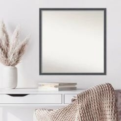 28" X 28" Non-Beveled Eva Black Silver Thin Wall Mirror - Amanti Art -Home Improvement Store GUEST a32f22a1 7449 4030 919e 8a46bdfaa09e