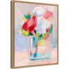 16" X 20" Abstract Flowers In Vase II By Ethan Harper Framed Canvas Wall Art - Amanti Art