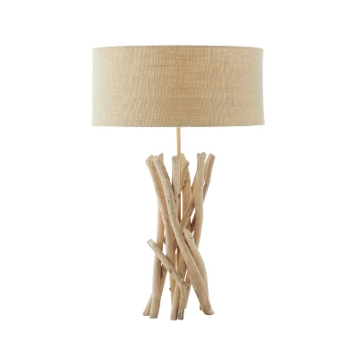 Rustic Wood Table Lamp Beige - Olivia & May 10 Rustic Wood Table Lamp Beige - Olivia & May - Image 8