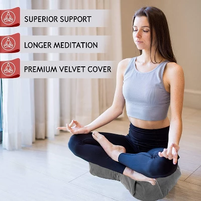 Florensi Round Meditation Cushion, Crescent Moon Grey 5 Florensi Round Meditation Cushion, Crescent Moon Grey - Image 3