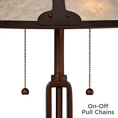Franklin Iron Works Samuel Industrial Desk Lamp 20" High Rubbed Bronze With USB Charging Port Natural Mica Shade For Bedroom Living Room Bedside Desk 7 Franklin Iron Works Samuel Industrial Desk Lamp 20" High Rubbed Bronze With USB Charging Port Natural Mica Shade For Bedroom Living Room Bedside Desk - Image 5