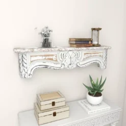 36" X 9" Farmhouse Fir Wood Wall Shelf - Olivia & May -Home Improvement Store GUEST abe6c37d b890 461f adf4 a0819337f169
