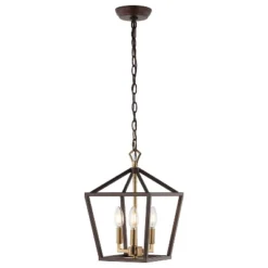 10" 3-Light Ojai Iron Classic Modern Lantern LED Pendant - JONATHAN Y -Home Improvement Store GUEST acb57a7e 39aa 492c 9354 d800a18fff58