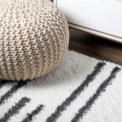 Petra Stripe Geometric Shag Area Rug - JONATHAN Y -Home Improvement Store GUEST ae14c28e bc9d 4d7f 811c f639a40a5fea