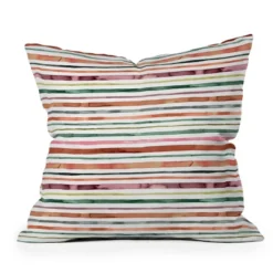 Ninola Design Moroccan Tropic Stripes Outdoor Throw Pillow Green/Pink - Deny Designs -Home Improvement Store GUEST ae4c5ec6 4eab 45c5 975f 69fb0afc2bb3
