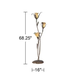Franklin Iron Works Rustic Floor Lamp With USB Charging Port 3-Light 68 1/4" Tall Bronze Gold Lily-Shaped Amber Shade Living Room 15 Franklin Iron Works Rustic Floor Lamp With USB Charging Port 3-Light 68 1/4" Tall Bronze Gold Lily-Shaped Amber Shade Living Room -Home Improvement Store GUEST b360cfd4 985b 441b b033 081625c372d9