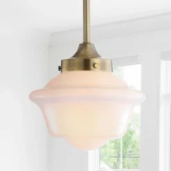 7.2" Adjustable Metal/Glass Kurtz Drop Pendant (Includes Energy Efficient Light Bulb) - JONATHAN Y -Home Improvement Store GUEST b3cf3b79 b6f7 4eee 852a 8165b2f8f623