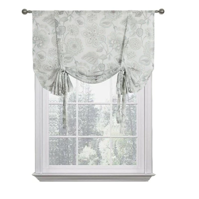Kate Aurora Shabby Chic Floral Jacobean Sheer Single Tie Up Window Curtain Shade 3 Kate Aurora Shabby Chic Floral Jacobean Sheer Single Tie Up Window Curtain Shade