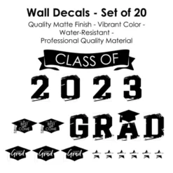 Big Dot Of Happiness Black And White Class Of 2023 Graduation Party Wall Decals Set Of 20 -Home Improvement Store GUEST b470781b cdee 450d 9b0a a8554a67ba82