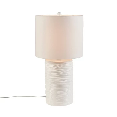 Crewe Textured Resin Table Lamp (Includes LED Light Bulb) White - 510 Design 4 Crewe Textured Resin Table Lamp (Includes LED Light Bulb) White - 510 Design - Image 2
