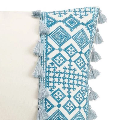 16"x16" Bonnie Throw Pillow Aqua/Blue/White - Jessica Simpson 4 16"x16" Bonnie Throw Pillow Aqua/Blue/White - Jessica Simpson - Image 2