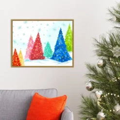 24" X 18" Magic Christmas Trees I By PI Studio Framed Canvas Wall Art - Amanti Art -Home Improvement Store GUEST ba1b9df9 ce46 4856 91ad 5cc1597e11dc