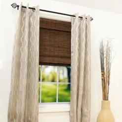 Radiance Brooklyn 37-in Cordless Cocoa Bamboo Roman Shade