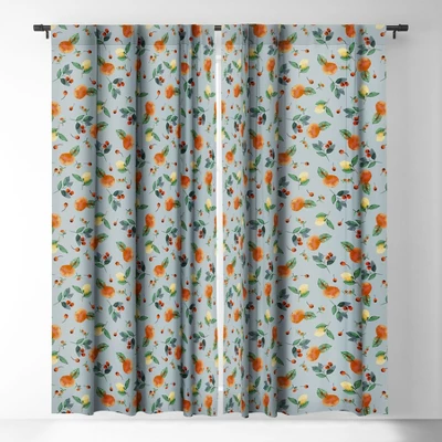 Ninola Design Citrus Fruits Summer Blue 84" X 50" Single Panel Room Darkening Window Curtain - Deny Designs 4 Ninola Design Citrus Fruits Summer Blue 84" X 50" Single Panel Room Darkening Window Curtain - Deny Designs - Image 2